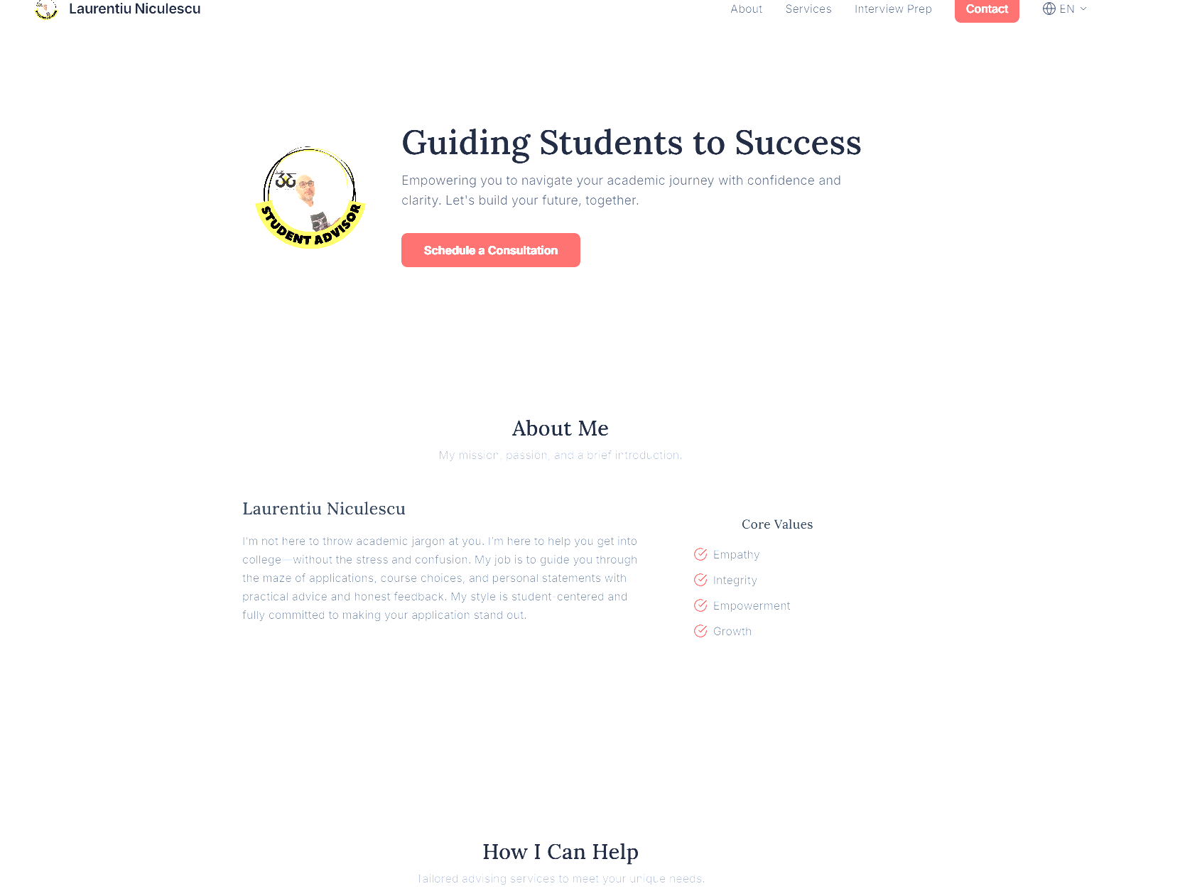 Laurentiu Niculescu Website Screenshot